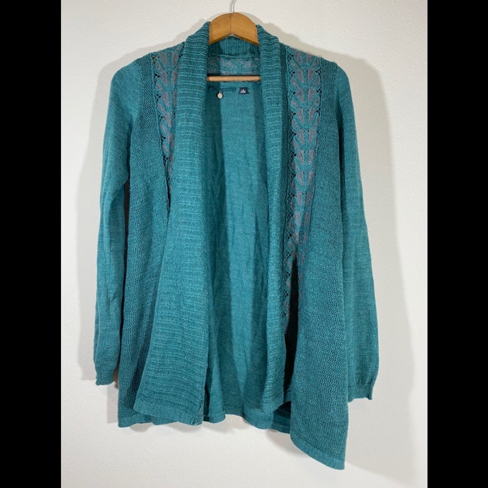 ANTHRO KNITTED & KNOTTED Messina Cardigan Green L